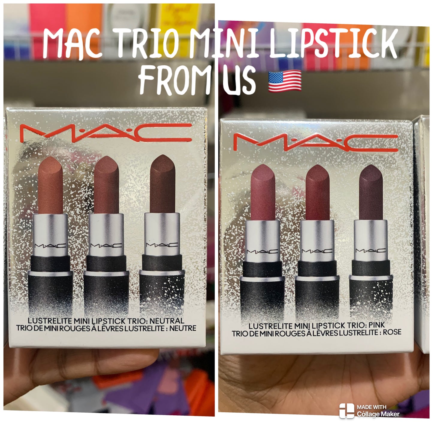 MAC lustrelite 3in1 mini lipstick set