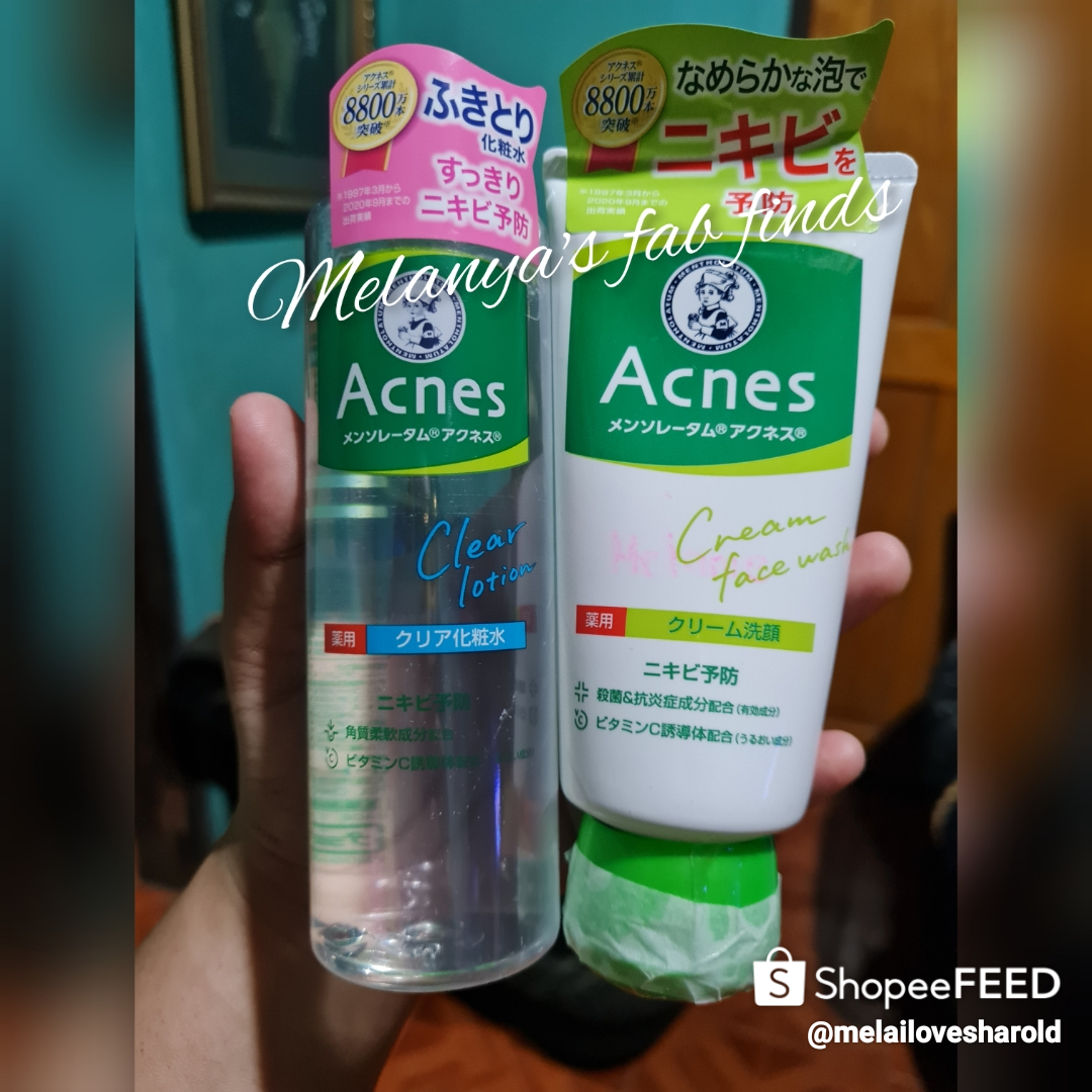 Acnes mentholatum facial wash and face lotion